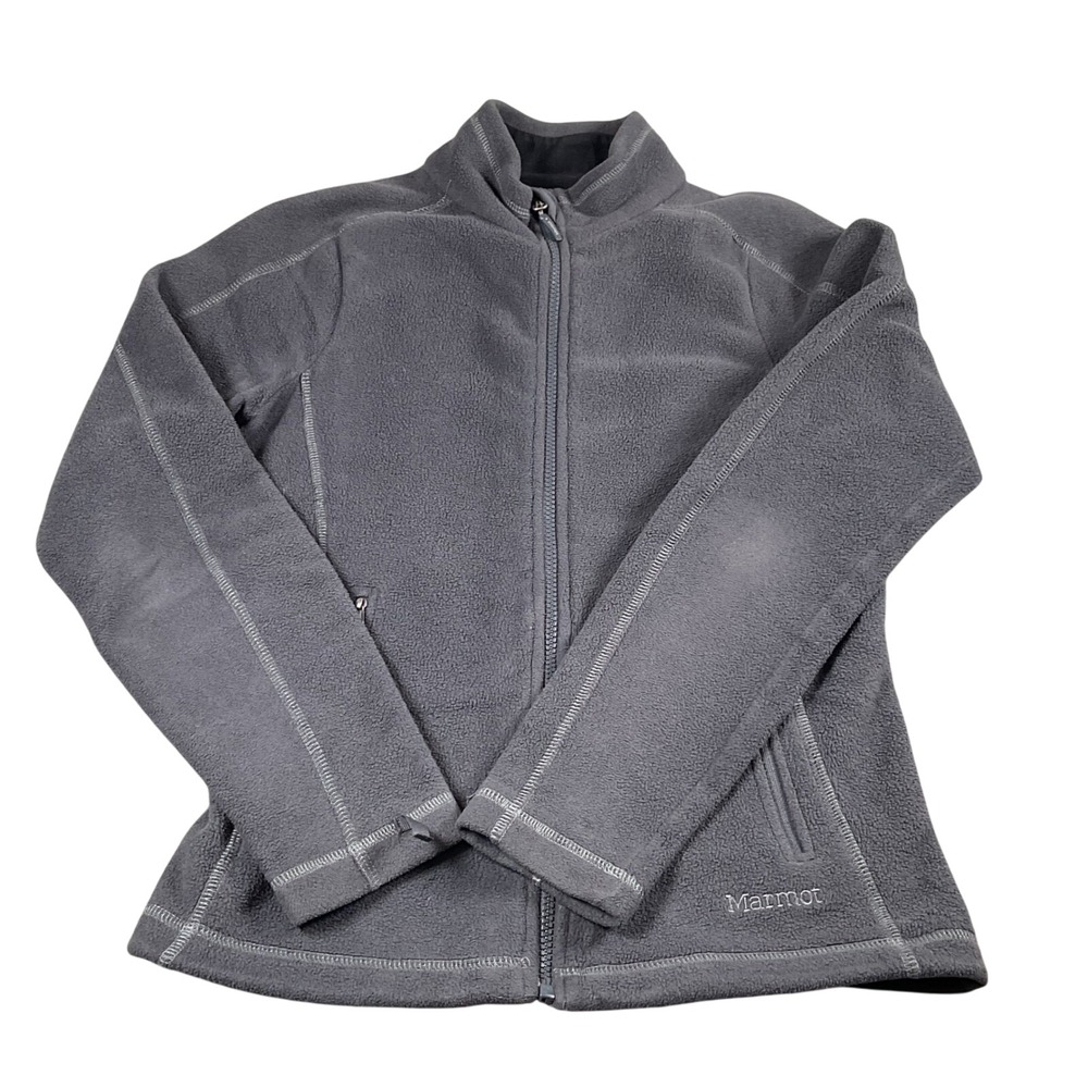 Marmot Polartec Fleece Jacket Full Zip Gray Womens Small S Lightweight‎